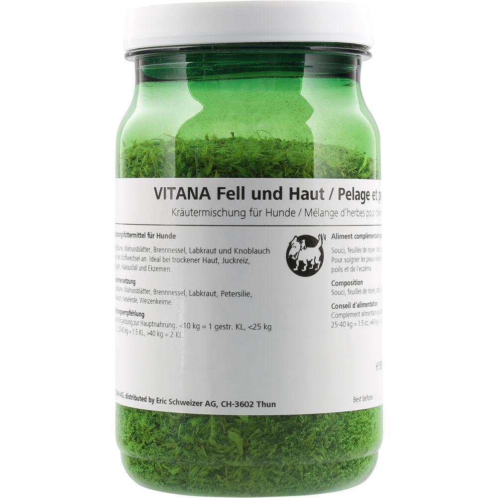 VITANA Fell und Haut-55 G Spezielle Kräutermischung mit auserwählten natürlichen Zutaten zur Unterstützung von Fell und Haut. Ideal bei trockener Haut