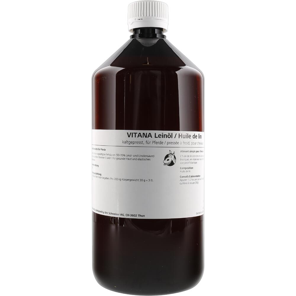 VITANA Leinöl-1 L Reich an Omega-3 und Vitaminen: Leinöl fördert glänzendes Fell